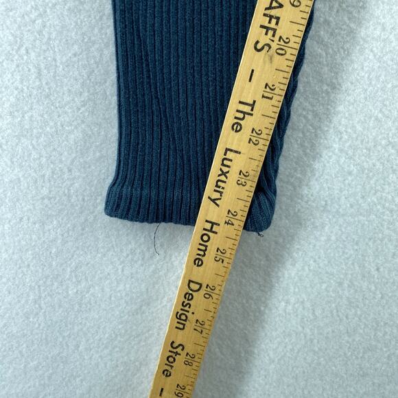 EILEEN FISHER Leggings XS Cotton Sweater Knit Ribbed Pull On Blue VTG USA - Picture 10 of 15